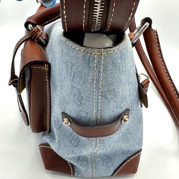 Vintage DOONEY & BOURKE Y2K Sig Double Pocket Denim Canvas Satchel - Picture 16 of 16
